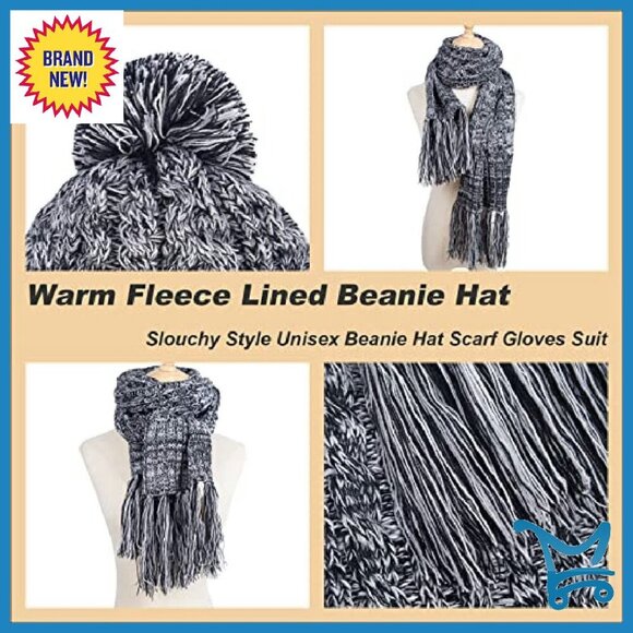 Warm Winter 3-in-1 Set: Knit Beanie, Scarf, Touchscreen Gloves main image 5